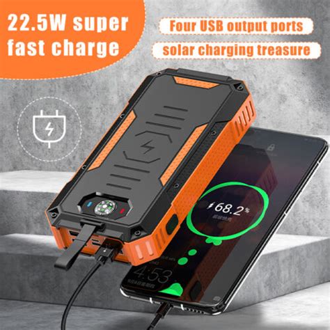 Mah Kabellose Solar Ladeger T Powerbank W Schnellladen Externer