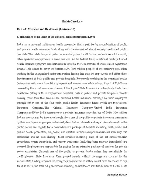 Health Care Law 3