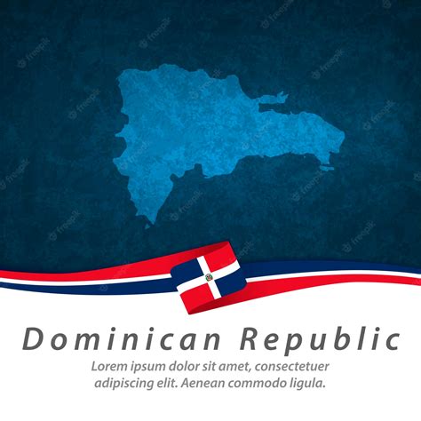 Premium Vector | Dominican republic flag with central map