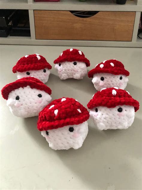 Crochet Chonky Mushroom Plush Handmade Crochet Mushroom Plush Crochet