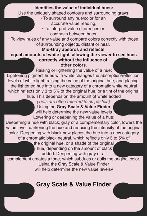 Gray Scale & Value Finder, Color Theory, Gray Scale Ruler, Gray Scale