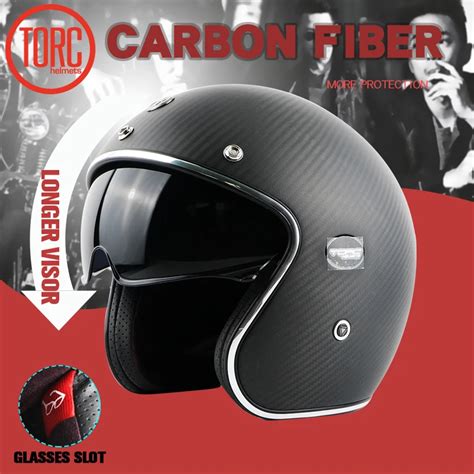 Torc Brand Carbon Fiber Moto Helmet Casco Capacetes Vintage Jet Open Face Motorcycle Helmets