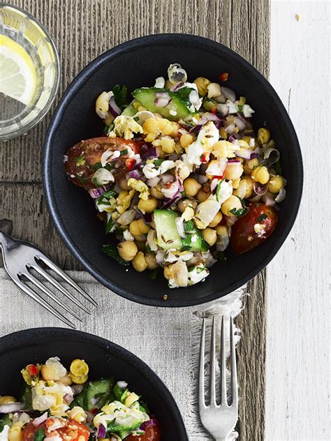 Smashed Chickpea And Feta Salad Recipe Olive Magazine