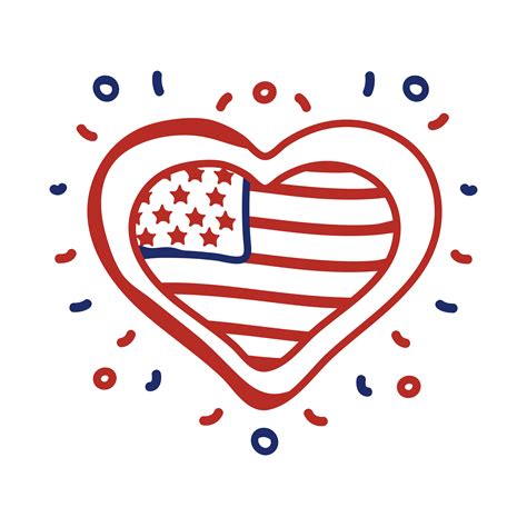 heart with USA flag line style 1842201 Vector Art at Vecteezy