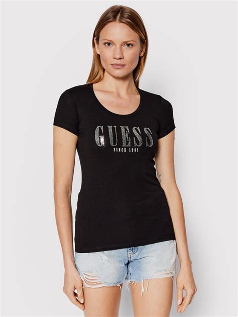 Guess T Shirt W Yi J Czarny Slim Fit Modivo Pl