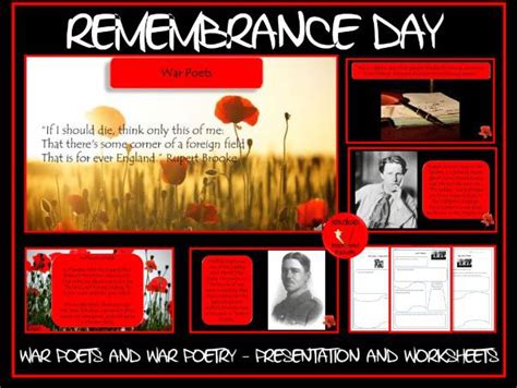 Remembrance Day: War Poets and Poems - Inspire and Educate! By Krazikas