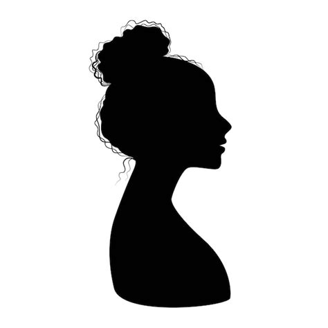 Premium Vector Silhouette Of Woman With Curly Hair