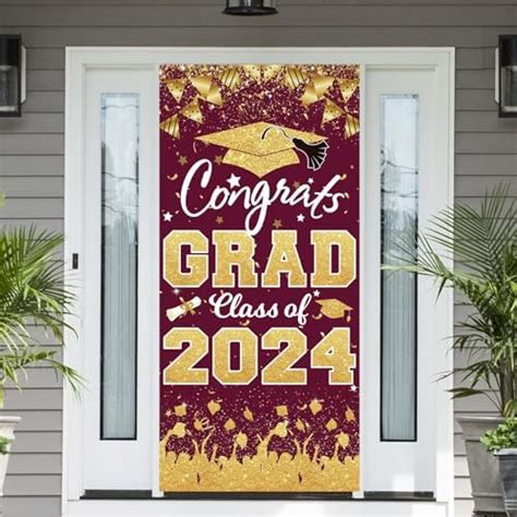 2024 Graduation Party Decorations Maroon Gold Congrats