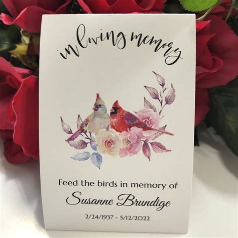 Bird Seed Memorial Packets Etsy