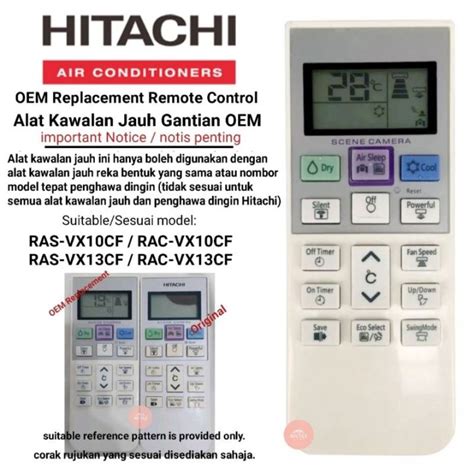 Hitachi รโมทคอนลทดแทนเครองปรบอากาศ RAS VX10CF Lazada co th