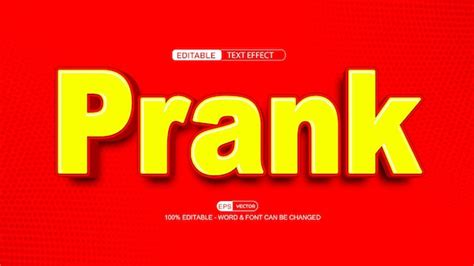 Premium Vector Prank Editable Text Effect Vector 3d Style With Background