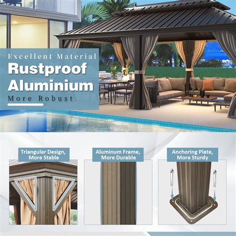 Buy Mellcom X Hardtop Gazebo Galvanized Steel Outdoor Canopy