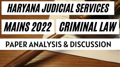 Criminal Law Haryana Judiciary Mains 2022 Paper Analysis And