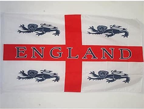 Az Flag England 4 Lions Sleeved Flag 3x5 Ft 100d