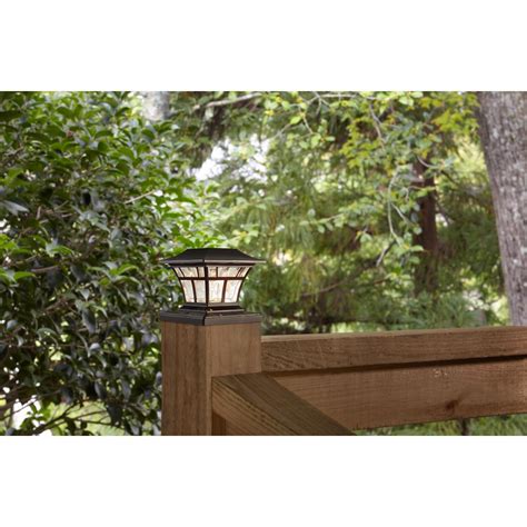 Hampton Bay 84044 Bronze Solar Led Deck Post Cap Light 4 X4 6 X6 Outdoor Garden Patio Lighting