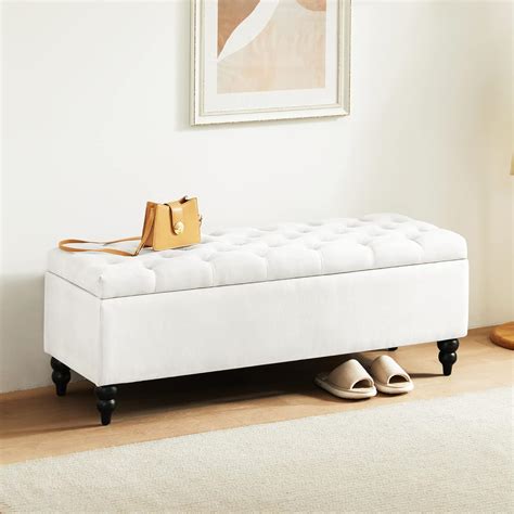 Storage Ottoman Bench 502 Inches Upholstered Fabric