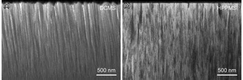 Bright Field Stem Micrographs Of Cross Section Of A Dcms And B