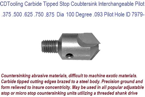 Degree Carbide Tipped Countersink Interchangeable Pilot Id