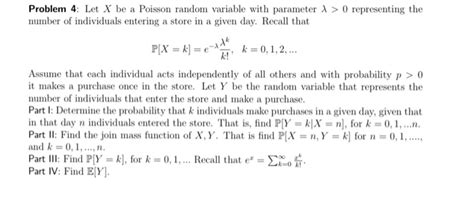 Let X Be A Poisson Random Variable With Parameter Erin Has Watts