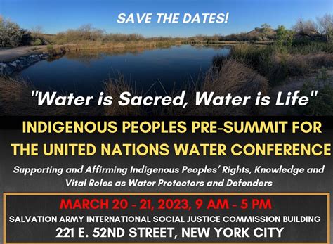 Indigenous Peoples Pre Summit For The United Nations Water Conference