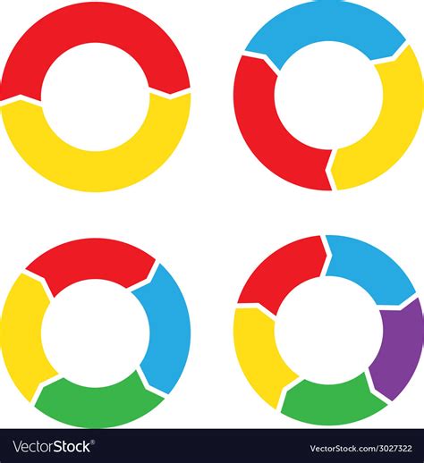 Circle chart set color Royalty Free Vector Image