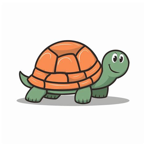 Illustration Vectorielle D Une Tortue De Dessin Anim Souriante Fond