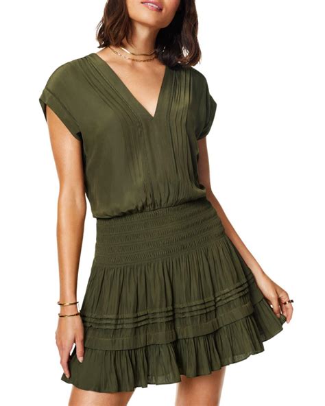 Ramy Brook Vanessa Smocked Waist Dress In Green Lyst