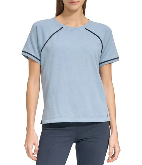 Andrew Marc Sport French Terry Crew Neck Short Sleeve Top Dillards