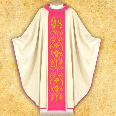 Embroidered Pink Gothic Chasubles For Mass Vestments Shop