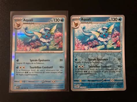 LOT 2 CARTE Pokemon Aquali Holo Reverse 134 165 MEW FR Pokemon 151