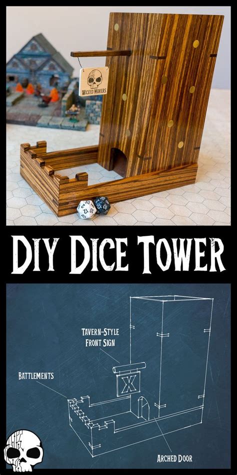 The Instructions For How To Make A Diy Dice Tower With Wood And Metal Parts