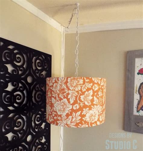 DIY Hanging Light & Lamp Shade - Domestically Speaking