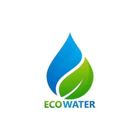 Eco agua logotipo plantilla diseño vector emblema diseño concepto