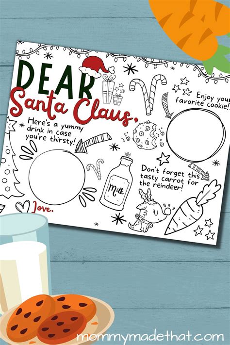 Santa Placemat Free Printable Milk And Cookies Mat