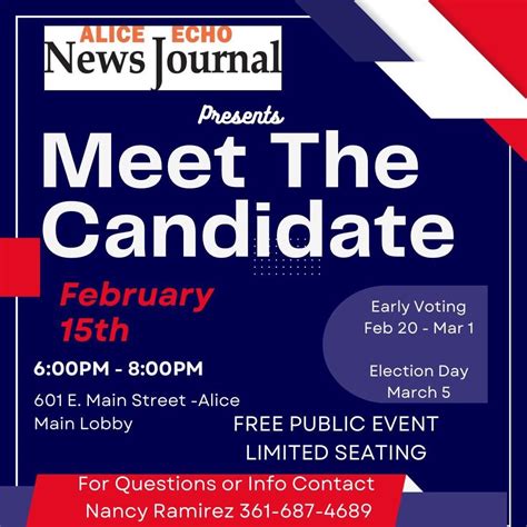 Alice Echo-News Journal to host meet and greet for Jim Wells County candidates - Alice Echo News ...