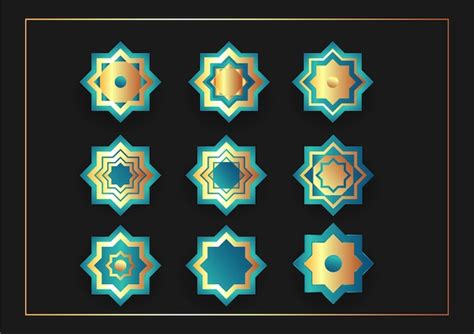 Premium Vector | Set of antique arabesque of islamic patterns