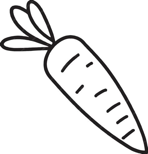 A black and white drawing of a carrot. | Premium AI-generated vector