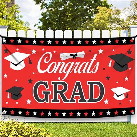 Buy KatchOn, XtraLarge Congrats Grad Banner Red - 72x44 Inch ...