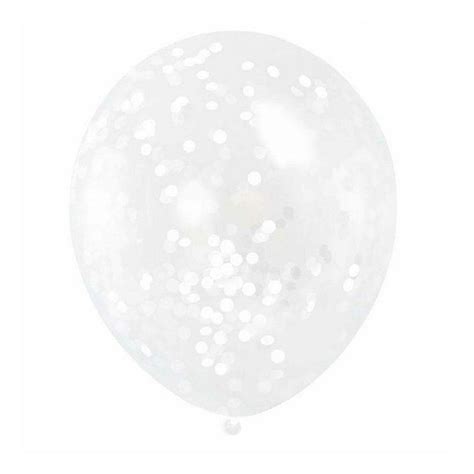 White Confetti Balloons (6 Pack) | Balloons NZ | The Party Room