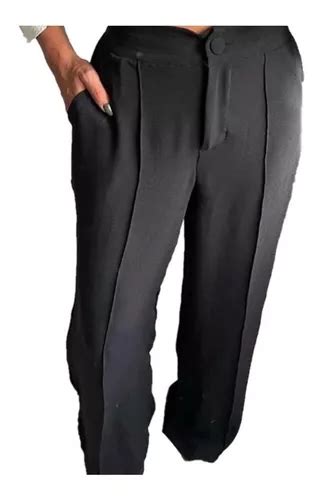 Cal A Feminina Wide Leg Solta Alfaiataria Pantalona Social