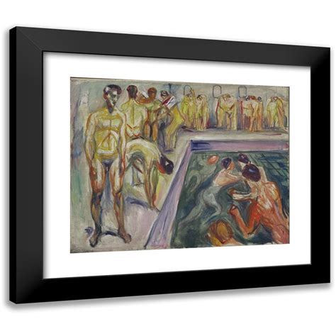 Edvard Munch X Black Modern Framed Museum Art Print Titled Naked