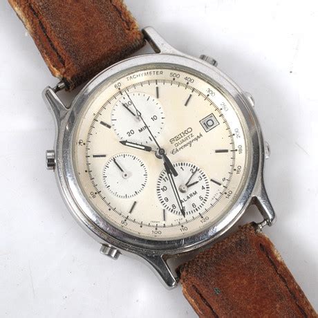 Armbandsur St L Seiko Chronograph Talets Senare Del Klockor