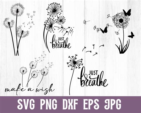 Just Breathe Dandelion Svg Just Breathe Svg Just Breathe Png