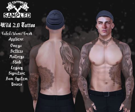 Second Life Marketplace Sampled Wild 2 0 Tattoo Unisex Bom