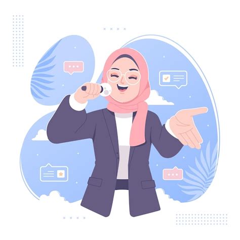 Premium Vector Female Host And Event Presenter Vector Design