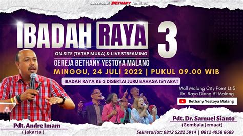 Ibadah On Site Tatap Muka Live Gereja Bethany Yestoya Juli