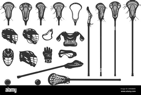 Lacrosse silhouettes, Lacrosse sticks and helmet silhouette, Lacrosse bundle silhouettes ...