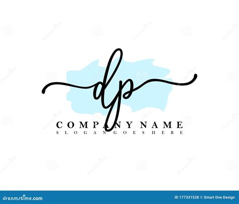 Dp Initial Handwriting Logo Template Stock Vector Illustration Of