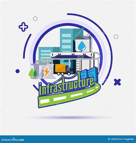 Infrastructure Icon Set Cartoon Vector | CartoonDealer.com #88002181