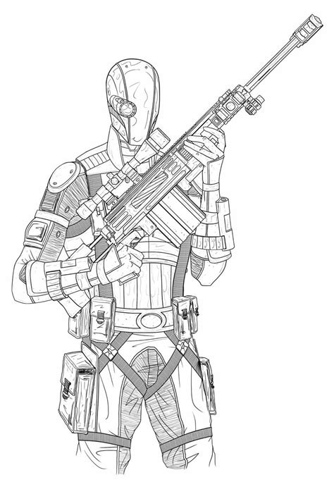 Deadshot Con Pistola Para Colorear Imprimir E Dibujar Coloringonly